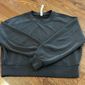 Lulu lemon cropped faded black top size 4